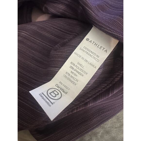 NWT Athleta Conscious Space Dye Crop Violet Purple Tank Sports Bra Stretch Small - Picture 3 of 10